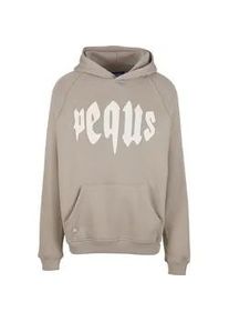 Kapuzensweatshirt PEQUS "PEQUS PEQUS Mythic Logo Hoodie", Herren, Gr. M, schwarz greige, 100% Baumwolle, bedruckt, Sweatshirts
