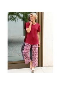 Rundhalsshirt Classic Basics "Longshirt", Damen, Gr. 52, dunkelrot, 100% Baumwolle, unifarben, Rundhals, Shirts Rundhalsshirt