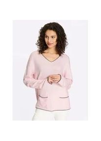 Strickpullover Heine "Pullover", Damen, Gr. 42, hellros&eacute;, meliert, 50% Viskose, 28% Polyester, 22% Polyamid, meliert, unifarben, Pullover Strickpullover