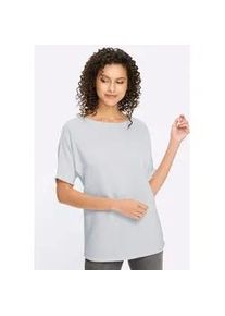 Rundhalspullover Heine "Pullover", Damen, Gr. 44, hellblau, 100% Baumwolle, unifarben, Pullover Rundhalspullover