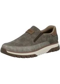 Slip-On Sneaker Rieker, Herren, Gr. 47, taupe, braun, Lederimitat, Schuhe, Slipper, Halbschuh, Freizeitsneaker mit Kontrastbesatz
