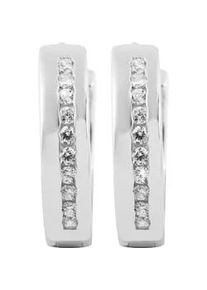 Adelia&acute;s Klappcreolen ADELIA ́S "Damen Ohrringe &ndash; Klappcreole aus 925 Silber mit Zirkonia", Damen, Gr. Damen, Silber 925 (Sterlingsilber), silber, Ohrringe Klappcreolen, Ideal als Geschenk f&uuml;r besondere Anl&auml;sse