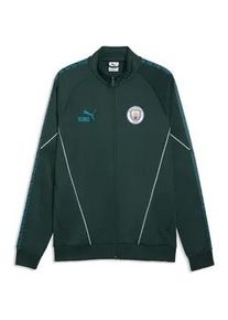 Sweatjacke Puma "Manchester City KING Anthem Jacke Herren", Herren, Gr. M, gr&uuml;n terrain tropical blau, Obermaterial: 37% Baumwolle, 63% Polyester; Taschenfutter: 100% Polyester; Rippe: 93% Polyester, 7% Elasthan; Besatz: 100% Polyester, Sweatjacken Sweatjacke