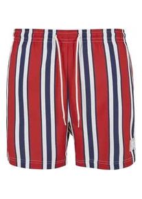 Badeshorts Karl Kani "Karl Kani Herren KM-SW013-051-1 Retro Striped Swim Shorts", Herren, Gr. XS, US-Gr&ouml;&szlig;en, rot, wei&szlig;, blau, 100% Polyester, Badehosen Badeshorts