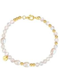 Glanzst&uuml;cke M&uuml;nchen Armband GLANZST&Uuml;CKE M&Uuml;NCHEN "GSM1993" Gr. 21, gelbgold, blau, Armb&auml;nder, Damen, 21, Materialmix, Armband, mit S&uuml;&szlig;wasser-Zuchtperlen