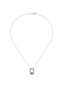 Collier "mit Zirkonia und Kristallstein, Silber 925", blau, Giorgio Martello MILANO, Halsketten, Damen, 45cm, Silber 925 (Sterlingsilber), Collier