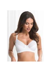 Minimizer-BH bonprix "Minimizer-BH mit Mesh", Damen, Gr. 95, Cup E, wei&szlig;, Obermaterial: 80% Polyamid, 20% Elasthan. Futter: 92% Polyamid, 8% Elasthan. Spitze: 100% Polyamid, BHs Minimizer-BH, mit elastischem Anteil, minimierende Passform, mit graphischem Mesh