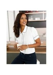 Kurzarmbluse Lady, Damen, Gr. 38, ecru, 100% Polyester, unifarben, Blusen