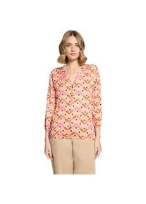 Schlupfbluse Cartoon "Damen mit Muster", Damen, Gr. 40, cream, ros&eacute;, Obermaterial: 100% Viskose, figurumspielend normal, V-Ausschnitt, Blusen Schlupfbluse