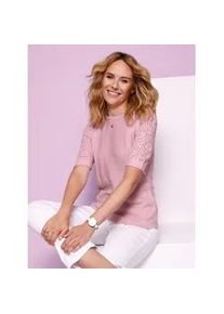 Kurzarmpullover Classic Basics "Kurzarm-Pullover", Damen, Gr. 54, ros&eacute;, 100% Polyacryl, unifarben, Pullover