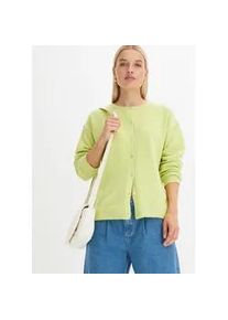 Strickjacke bonprix "Feinstrickjacke", Damen, Gr. 40/42 (M), gr&uuml;n (mintgr&uuml;n), Obermaterial: 67% Polyacryl, 30% Polyester, 3% Elasthan, l&auml;ssig geschnitten, Strickjacken Strickjacke, l&auml;ssig geschnittene Passform, Feinstrick, eleganter Stil