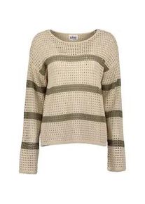 Strickpullover Blue Seven "Blue Seven Pullover", Damen, Gr. M, 0430, kiesel, 50% Polyacryl, 50% Baumwolle, normal, Rundhals, Pullover Strickpullover