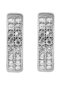 Adelia&acute;s Klappcreolen ADELIA ́S "Damen Ohrringe &ndash; Klappcreole aus 925 Silber mit Zirkonia", Damen, Gr. Damen, Silber 925 (Sterlingsilber), silber, Ohrringe Klappcreolen, Zum Verschenken &ndash; ideal zum Valentinstag