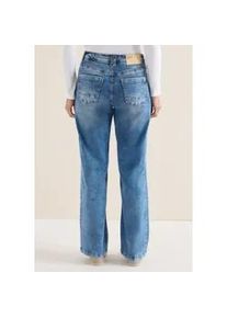 Loose-fit-Jeans Cecil, Damen, Gr. 38, L&auml;nge 32, fresh blau random wash, Jeans, 81% Baumwolle, 17% Polyester, 2% Elasthan, unifarben, kn&ouml;chellang, Jeans, High Waist
