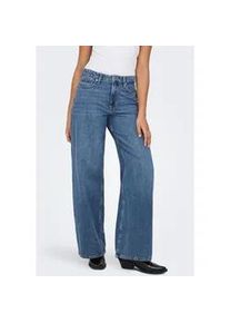 High-waist-Jeans Only "ONLSILKY SOFT HW WIDE DNM PIM233 NOOS", Damen, Gr. L, L&auml;nge 32, medium blau denim, Denim/Jeans, Obermaterial: 76% Baumwolle, 24% Lyocell, unifarben, lang, Jeans High-Waist-Jeans, mittlere Waschung, hohe Leibh&ouml;he, weite Beinform