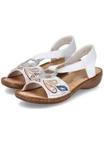 Sandalette Rieker, Damen, Gr. 42, hellgrau, Lederimitat, Schuhe Sandalette