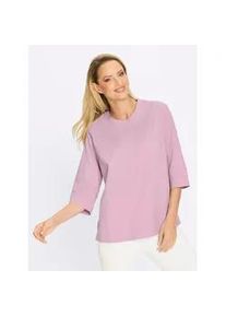 Klassische Bluse Heine, Damen, Gr. 38, ros&eacute;, 97% Baumwolle, 3% Elasthan, unifarben, Rundhals, Blusen