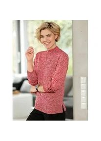 Stehkragenpullover Classic Basics "Stehkragen-Pullover", Damen, Gr. 44, rot (kirsche, meliert), 100% Polyacryl, meliert, Pullover Stehkragenpullover