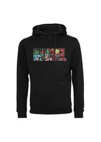 Kapuzensweatshirt Merchcode "Merchcode Herren Marvel Logo Character Hoody", Herren, Gr. S, schwarz, 65% Baumwolle, 35% Polyester, bedruckt, Sweatshirts