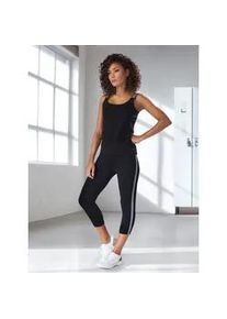 H.I.S. Longtop H.I.S, Damen, Gr. M (40/42), schwarz, Single Jersey, Obermaterial: 95% Baumwolle, 5% Elasthan, unifarben, schmal, Tops, mit elastischen Tr&auml;gern