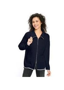 Strickjacke Heine, Damen, Gr. 34, marine, 100% Baumwolle, unifarben, Strickjacken Strickjacke