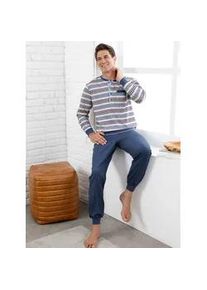 King&acute;S Club Schlafanzug KINGS CLUB, Damen, Gr. 64/66, jeansblau, bleu, bedruckt, 100% Baumwolle, Homewear-Sets Schlafanzug