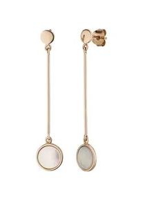Paar Ohrh&auml;nger Jobo "Ohrringe h&auml;ngend 51 mm lang", ros&eacute;goldfarben, Ohrringe, Damen, Silber 925 (Sterlingsilber), 925 Silber ros&eacute;gold vergoldet mit Perlmutt-Einlagen
