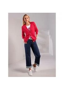 Cardigan Heine, Damen, Gr. 34, erdbeere, 50% Viskose, 28% Polyester, 22% Polyamid, unifarben, Strickjacken