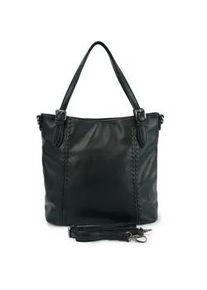 Schultertasche Harpa "LUGANA", Damen, Gr. B/H/T: 13cm x 31cm x 40cm, schwarz, Polyurethan (PU), unifarben, Taschen Schultertasche, mit stylischen Ziern&auml;hten