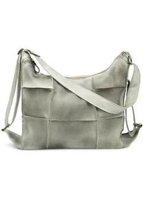 Schultertasche Harpa "GEORGIA", Herren, Gr. B/H/T: 15cm x 15cm x 41cm, wei&szlig;, grau, Baumwolle, unifarben, Taschen Schultertasche, in moderner Patchwork-Optik