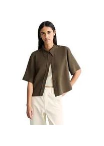 Marc O'Polo Kurzarmbluse MARC O'POLO DENIM "aus TENCELTM Lyocell", Damen, Gr. XS, hazelnut braun, Obermaterial: 100% Lyocell, unifarben, regular fit bauchfrei, normaler Saum, Blusen