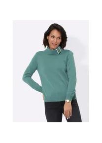 Rollkragenpullover Casual Looks "Pullover", Damen, Gr. 42, gr&uuml;n (jade), 100% Polyester, unifarben, Pullover Rollkragenpullover