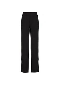 Jogginghose Karl Kani "Karl Kani Og Sidestripe Trackpants", Damen, Gr. L, US-Gr&ouml;&szlig;en, schwarz, sanftes wei&szlig;, 55% Polyester, 39% Elasthan, 6% Baumwolle, gestreift, normal, Hosen Jogginghose