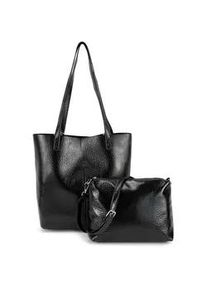 Henkeltasche Harpa "CASSIDY", Herren, Gr. B/H/T: 40cm x 19cm x 25,5cm, schwarz, Polyurethan (PU), unifarben, Taschen, in Lackoptik inklusive Kosmetiktasche