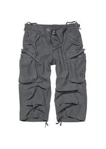 Stoffhose BRANDIT "Brandit Herren Industry Vintage Cargo 3/4 Shorts", Herren, Gr. S, US-Gr&ouml;&szlig;en, charcoal, 100% Baumwolle, unifarben, normal, Hosen Stoffhose