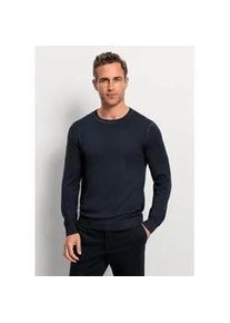 Strickpullover OLYMP "OLYMP Casual Strick", Herren, Gr. L, marine, 100% Schurwolle, Pullover Strickpullover