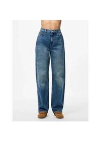 High-waist-Jeans Pieces "PCKATE HW STRAIGHT JEANS MB NOOS BC", Damen, Gr. 29, L&auml;nge 30, blau (medium blau denim), Denim/Jeans, Obermaterial: 100% Baumwolle, unifarben, straight fit, Jeans High-Waist-Jeans