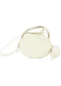 Schultertasche Harpa "Natalie", Damen, Gr. B/H/T: 9cm x 17cm x 23cm, sand, Lederimitat, unifarben, Taschen Schultertasche, mit kleinem Anh&auml;nger-T&auml;schchen