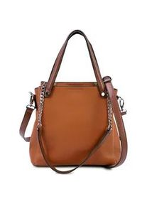 Henkeltasche Harpa "GABBIE", Damen, Gr. B/H/T: 10cm x 28cm x 28cm, cognac, Lederimitat, unifarben, Taschen, mehrere F&auml;cher