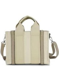 Schultertasche Harpa "TAMI", Damen, Gr. B/H/T: 24cm x 18cm x 24cm, taupe, Polyurethan (PU), mehrfarbig, Taschen Schultertasche, mit sportlichen Canvas-Streifen