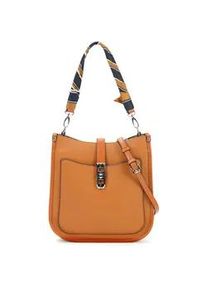 Schultertasche Harpa "JAVANA", Damen, Gr. B/H/T: 10cm x 26cm x 27cm, cognac, Kunstfaser, mehrfarbig, Taschen Schultertasche, in zeitlosem Design