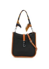 Schultertasche Harpa "JAVANA", Damen, Gr. B/H/T: 10cm x 26cm x 27cm, schwarz, Kunstfaser, mehrfarbig, Taschen Schultertasche, in zeitlosem Design