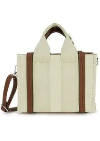 Schultertasche Harpa "TAMI", Damen, Gr. B/H/T: 24cm x 18cm x 24cm, cognac, Polyurethan (PU), mehrfarbig, Taschen Schultertasche, mit sportlichen Canvas-Streifen