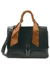 Schultertasche Harpa "SUSI", Damen, Gr. B/H/T: 11cm x 18cm x 25cm, schwarz, Polyurethan (PU), unifarben, Taschen Schultertasche, mit zwei F&auml;chern