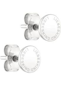 Paar Ohrstecker Liebeskind Berlin "Schmuck Geschenk Gold 375 Ohrringe Gold Collection", wei&szlig; (wei&szlig;goldfarben), Ohrringe, Damen, 6mm, Gelbgold 375