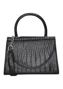 Schultertasche Harpa "SURI", Damen, Gr. B/H/T: 9cm x 15cm x 20cm, schwarz, Polyurethan (PU), mehrfarbig, Taschen Schultertasche, mit Krokoleder-Optik