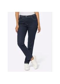 Bequeme Jeans COSMA, Damen, Gr. 22, Kurzgr&ouml;&szlig;en, blau (dunkelblau), 89% Baumwolle, 8% Polyester, 3% Elasthan, unifarben, lang, Jeans