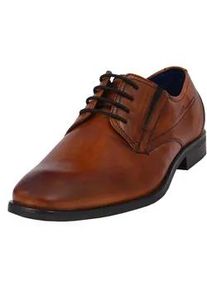 Schn&uuml;rschuh Bugatti, Herren, Gr. 42, braun (cognac), Leder, leicht gl&auml;nzend, Schuhe Schn&uuml;rschuh, mit Lederinnensohle, Freizeitschuh, Halbschuh, Schn&uuml;rschuh