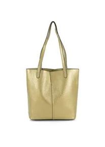 Henkeltasche Harpa "CASSIDY", Herren, Gr. B/H/T: 40cm x 19cm x 25,5cm, goldfarben, Polyurethan (PU), unifarben, Taschen, in Lackoptik inklusive Kosmetiktasche