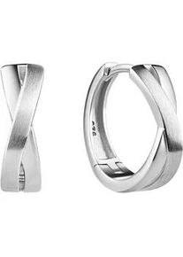 Paar Creolen Firetti "Schmuck Geschenk Silber 925 Ohrschmuck Ohrringe X Form", silberfarben, Ohrringe, Damen, 15mm, Silber 925 (Sterlingsilber)